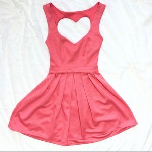 Topshop Petite Ribbed Dress with Heart Cutout
